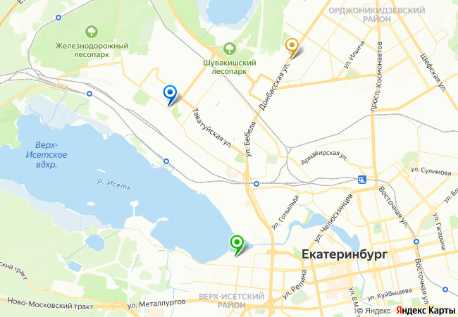 Карта: три площадки СОЦИО в Екатеринбурге